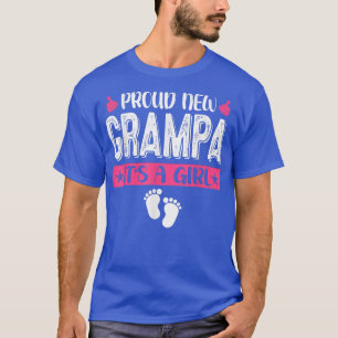 Cool Family Proud New Grampa It's A Girl Gender Re T-Shirt
