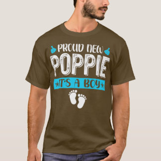Cool Family Proud New Poppie It's A Boy Gender Rev T-Shirt