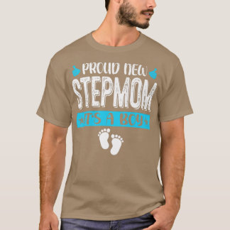 Cool Family Proud New Stepmom It's A Boy Gender Re T-Shirt