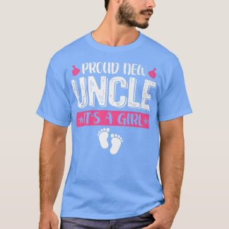 Cool Family Proud New Uncle It's A Girl Gender Rev T-Shirt