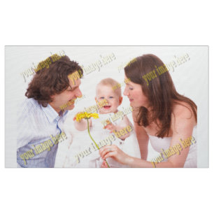 Cool Family Stylish Fab Photo Collage Fabric