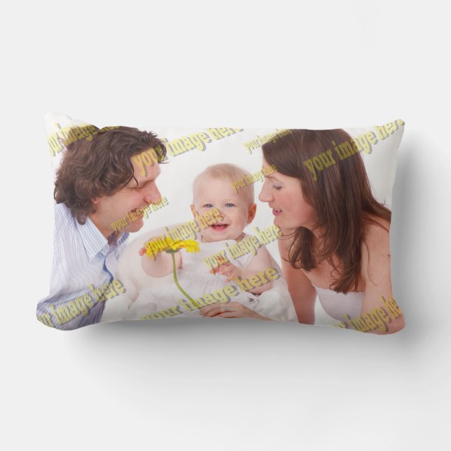 Cool Family Stylish Fab Photo Collage Lumbar Pillow (Front)