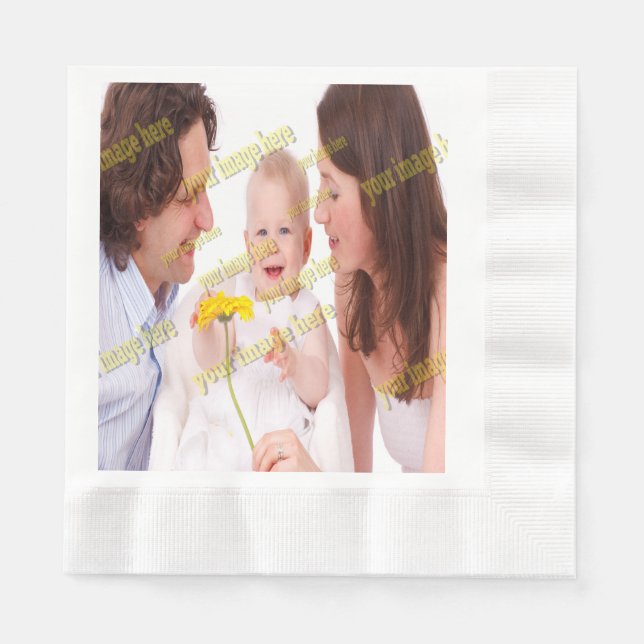 Cool Family Stylish Fab Photo Collage Paper Napkins (Front)