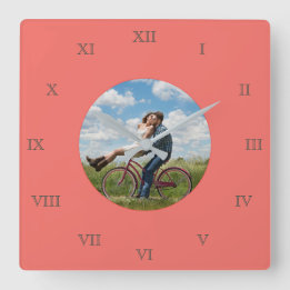 Cool Family Stylish Fab Photo Collage Square Wall Clock