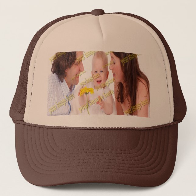 Cool Family Stylish Fab Photo Collage Trucker Hat (Front)