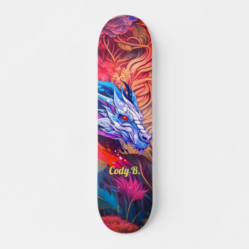 Cool Fantasy Dragons Head Skateboard