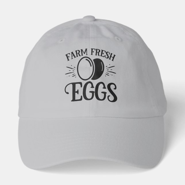 Cool Farm fresh eggs word art  Hat (Front)