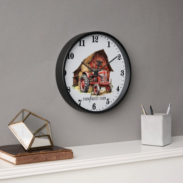 Cool farm tractor add message clock (Office)