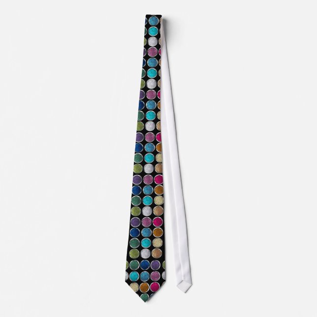 cool Fashionable shining colourful glitter eye sha Neck Tie (Front)