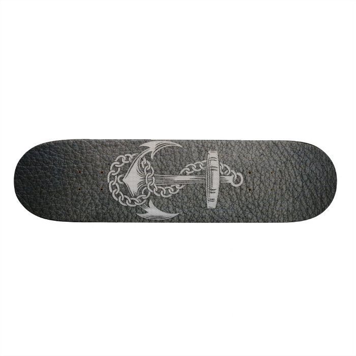 Cool fashionable silver metal shine effects anchor skate decks