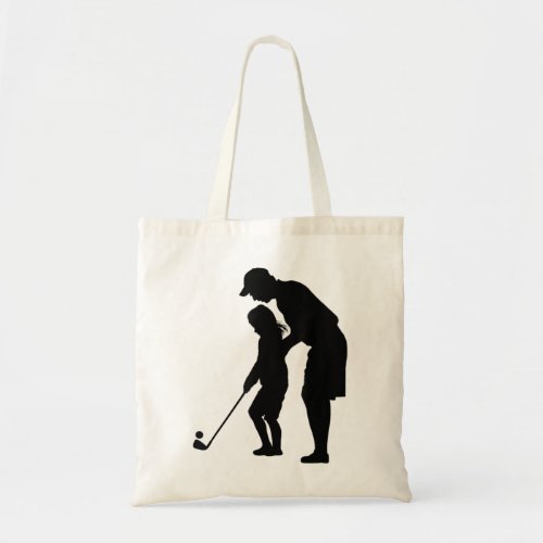 Cool Father And Daughter Playing Golf Tees Golfer  Tote Bag