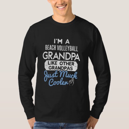 Cool Fathers Day Beach Volleyball Grandpa  T_Shirt