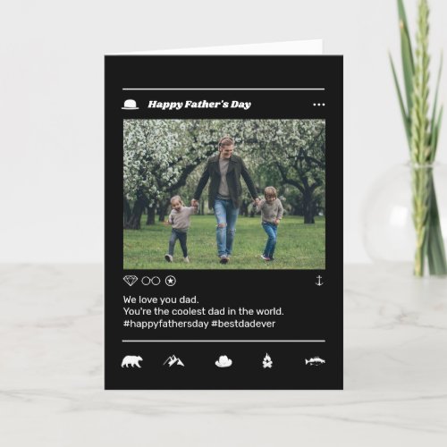 Cool Fathers Day Dad Instagram Post Custom Photo Holiday Card