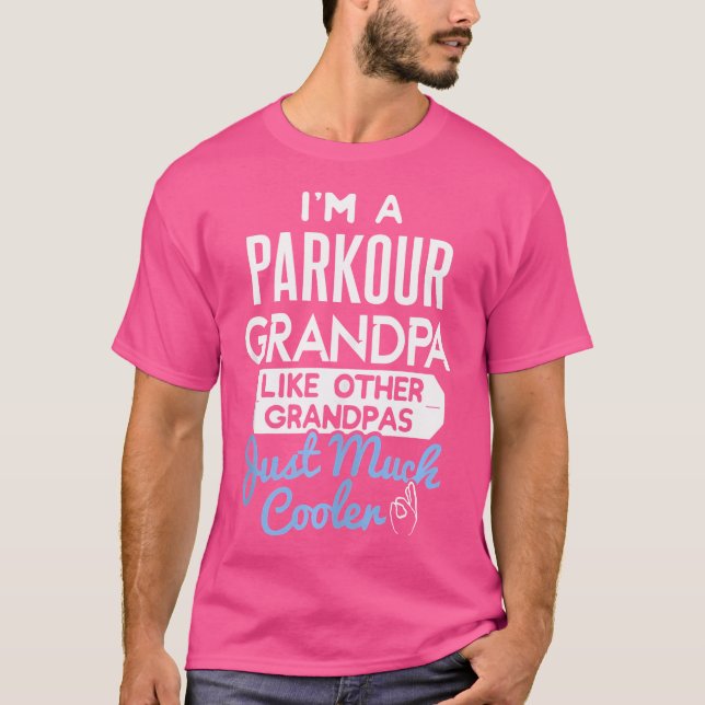 Cool Fathers Day Design Parkour Grandpa T-Shirt (Front)