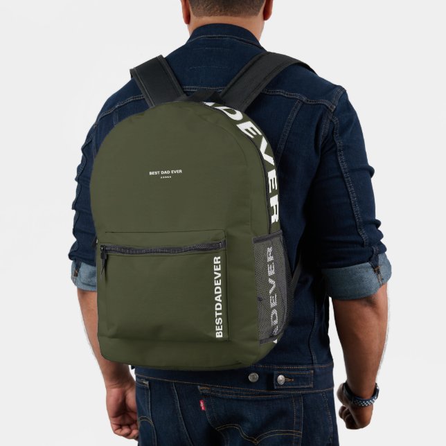 Cool Father's Day from Daughter Army Green Printed Backpack (Insitu (Model))