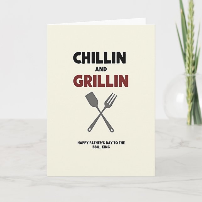 Cool Fathers Day Grill Card (Front)