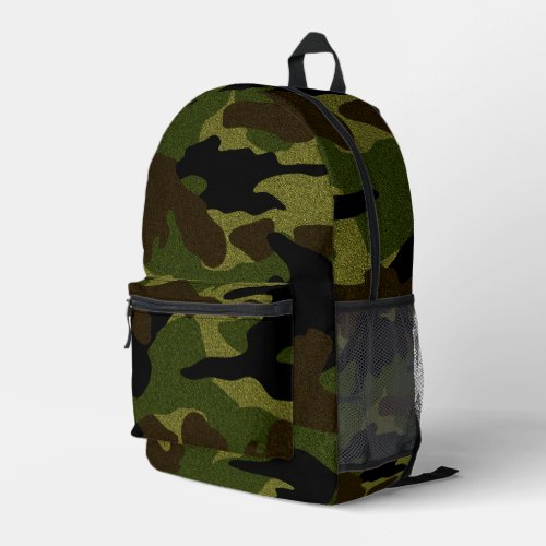 Cool Faux Cloth Green Camo Military     Printed Backpack