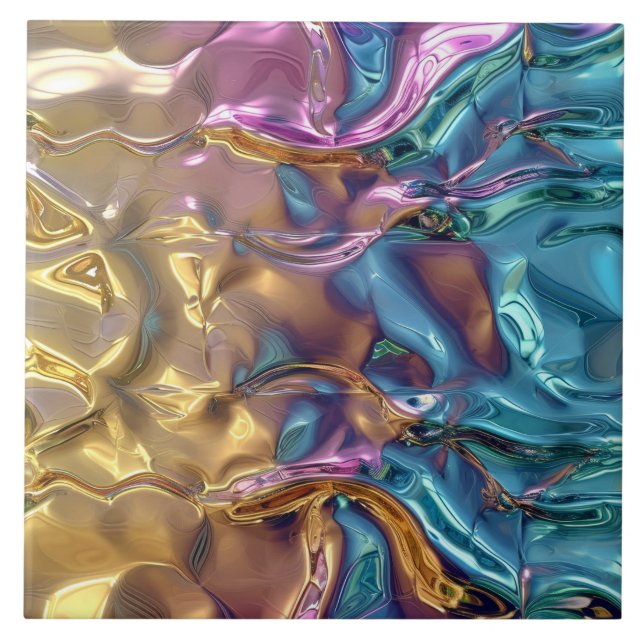 Cool faux foil pattern ceramic tile (Front)