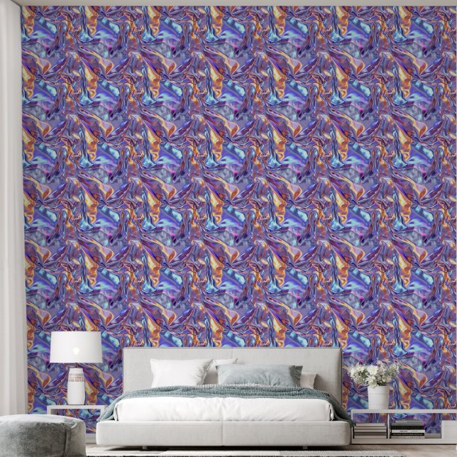 Cool faux foil tiled pattern  wallpaper  (Bedroom)