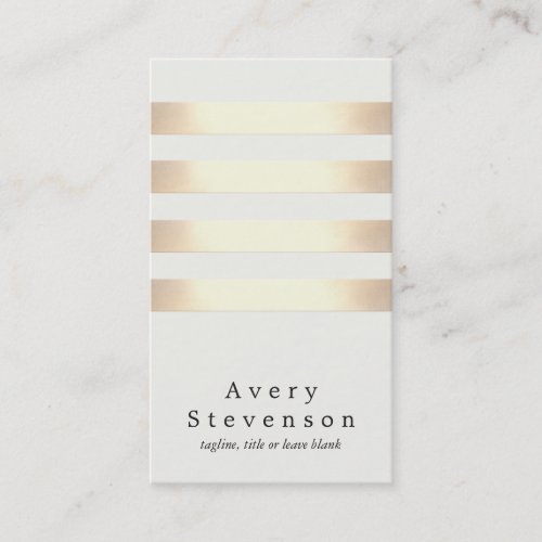 Cool Faux Gold Foil and White 4 Striped Modern Business Card