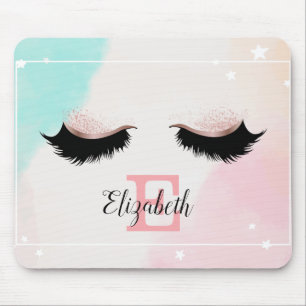 Cool Faux Lashes, Monogram-Personalized Mouse Pad