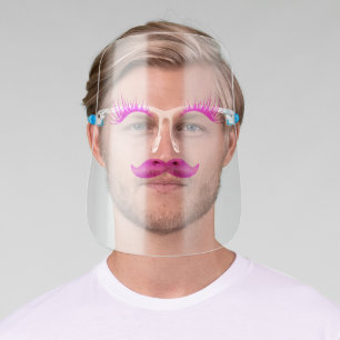 Cool Faux Lashes,Mustache Face Shield