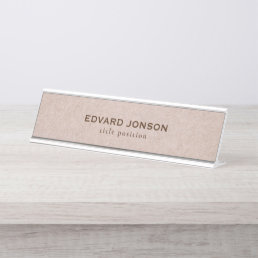 Cool Faux Leather Pattern Desk Name Plate