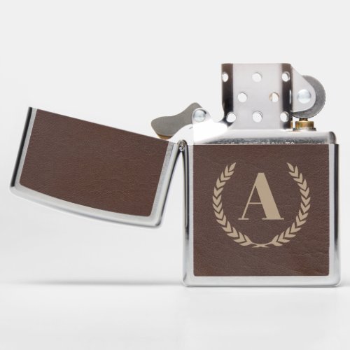 Cool Faux Leather with Monogram Zippo Lighter