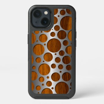 Cool Faux Metal Modern Trendy Wood Grain Pattern Iphone 13 Case by CaseConceptCreations at Zazzle