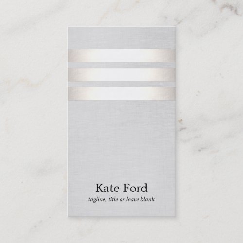 Cool Faux Silver Foil and Grey Striped Modern Business Card