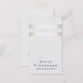 Cool Faux Silver Foil and White Striped Modern 2 Business Card (Front/Back)