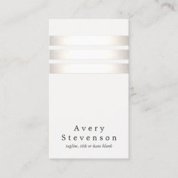 Cool Faux Silver Foil and White Striped Modern Business Card