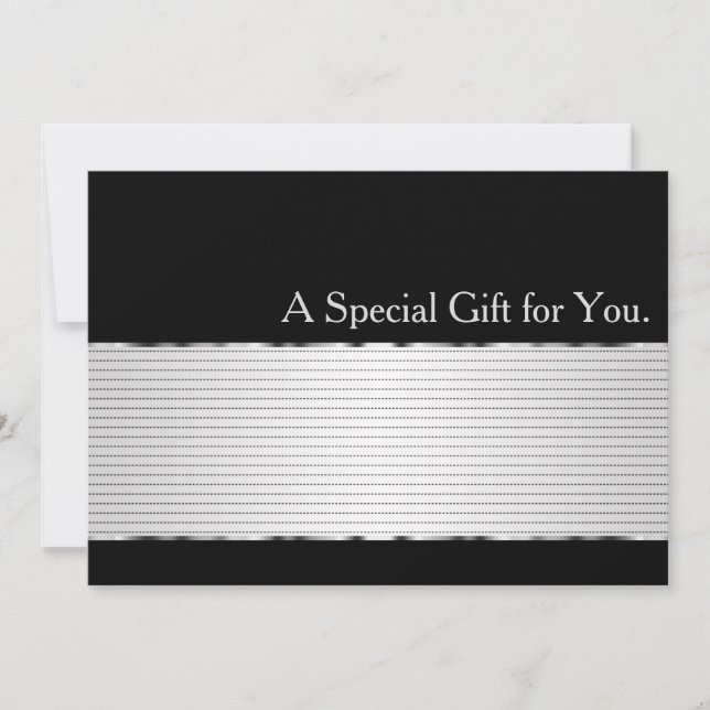 Cool Faux Silver Stripe Modern Gift Certificate (Front)