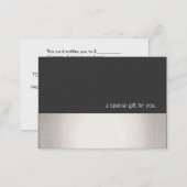 Cool Faux Silver Stripe Modern Gift Certificate (Front/Back)