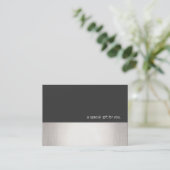Cool Faux Silver Stripe Modern Gift Certificate (Standing Front)