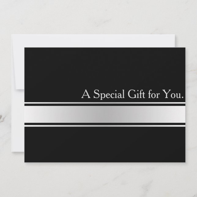 Cool Faux Silver Stripe Modern Gift Certificate (Front)