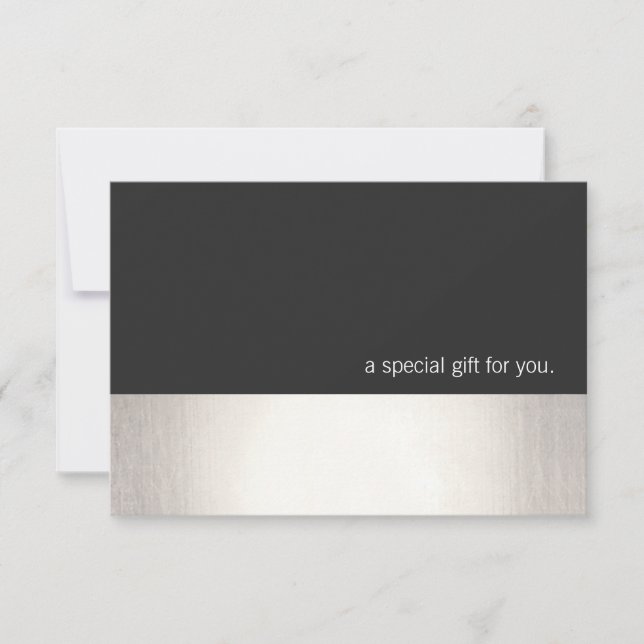 Cool Faux Silver Stripe Modern Gift Certificate (Front)