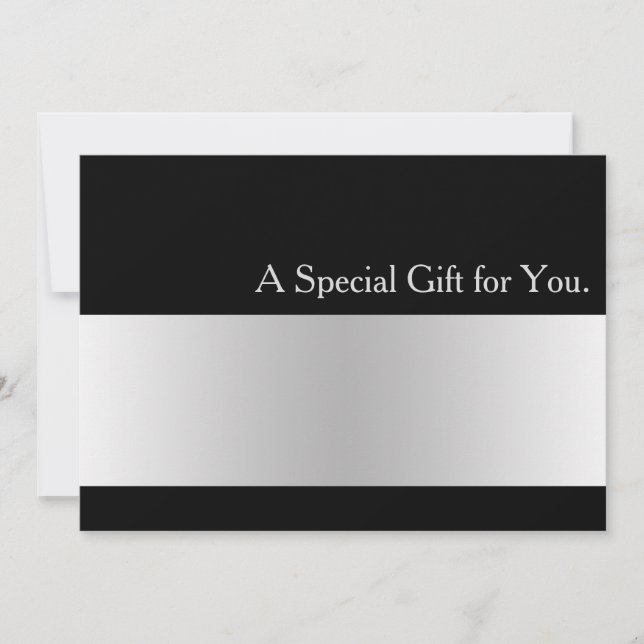 Cool Faux Silver Stripe Modern Gift Certificate (Front)