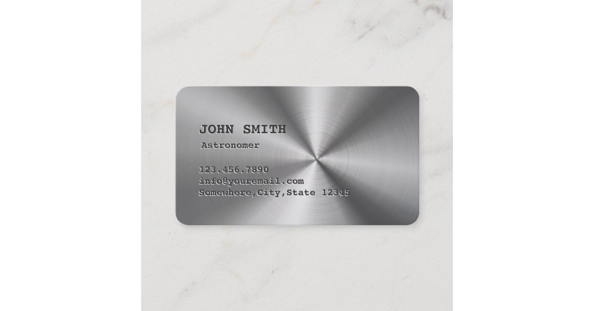 Cool Faux Stainless Steel Astronomer Business Card | Zazzle