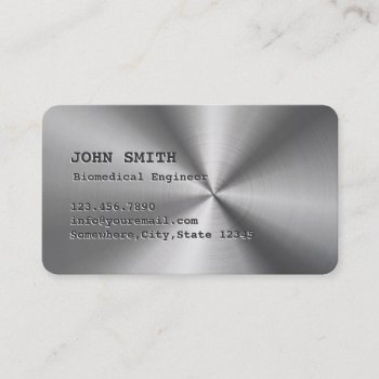 Cool Faux Stainless Steel Biomedical Business Card by cardfactory at Zazzle