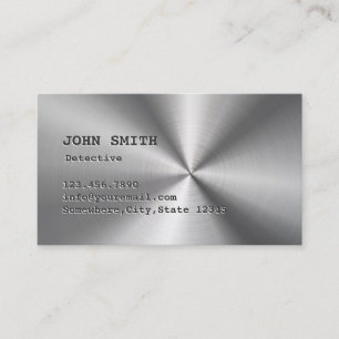 Cool Faux Stainless Steel Detective Business Card