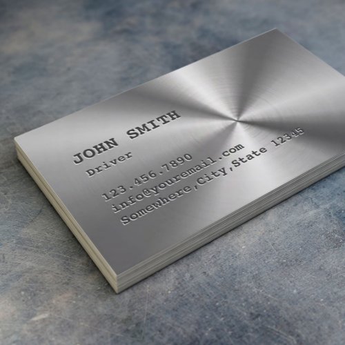 Cool Faux Stainless Steel Driver Business Card