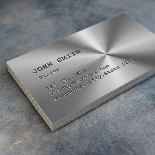 Customizable Cool Faux Stainless Steel Driver Business Card