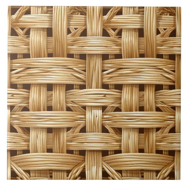 Cool faux weave pattern  ceramic tile (Front)