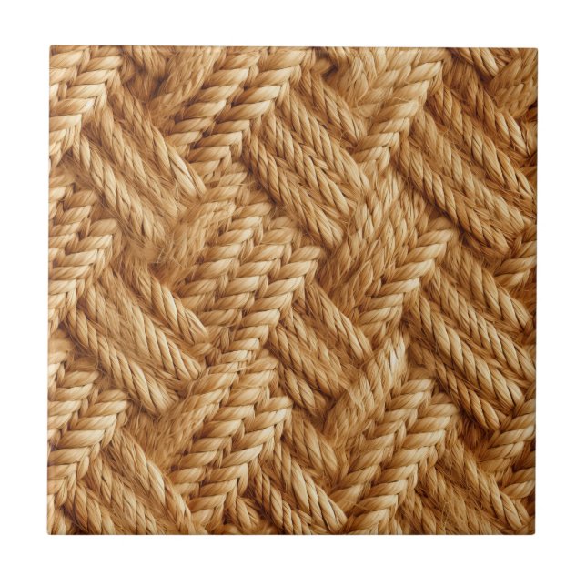 Cool faux weave pattern  ceramic tile (Front)