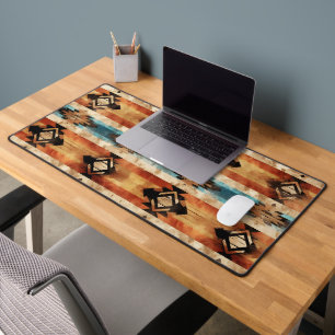 cool faux wood western pattern  desk mat