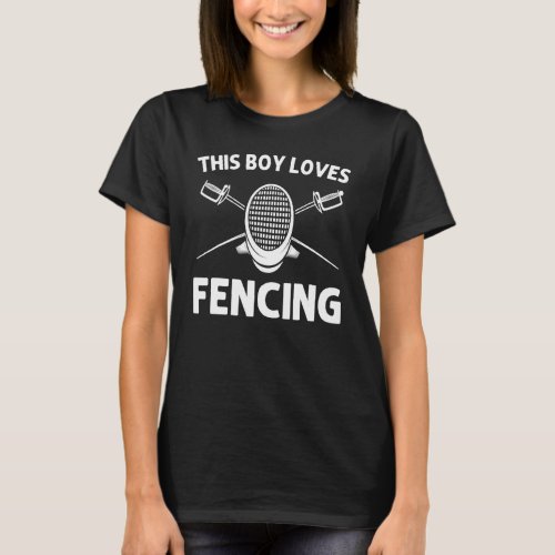 Cool Fencing For Boys Kids Epee Sabre Mask Fencer  T_Shirt