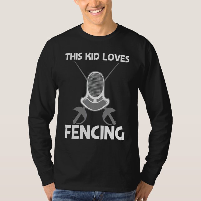 Cool Fencing For Kids Boys Combat Weapon Sport Fen T-Shirt (Front)