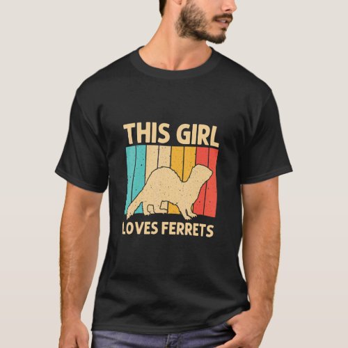 Cool Ferret For Girls Kids Animal  Ferret Owner Ro T_Shirt