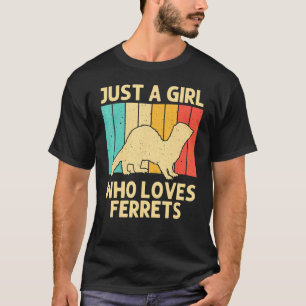 Cool Ferret For Girls Kids Animal Ferret Owner Rod T-Shirt